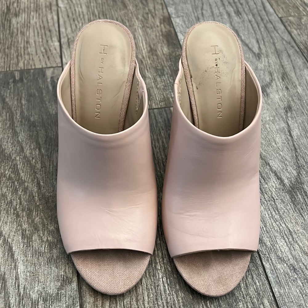 H by Halston Blush Pink Open-Toe Mule Sandals
